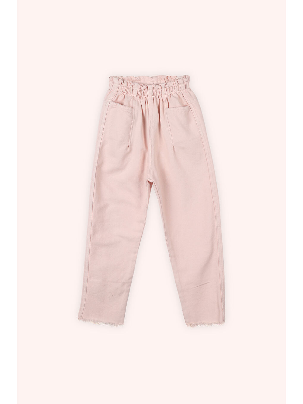 Pembe Kız Çocuk Beli Lastikli Pantolon