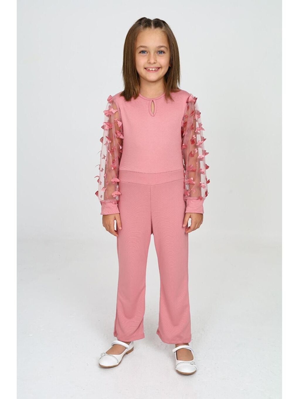 Pembe Tül Kol Detaylı Tulum Gece Ve Parti Kıyafeti-3