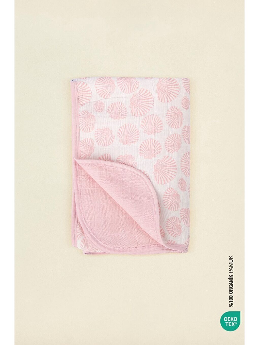 BebeMarin Seashell Müslin Battaniye 120x120 Pembe
