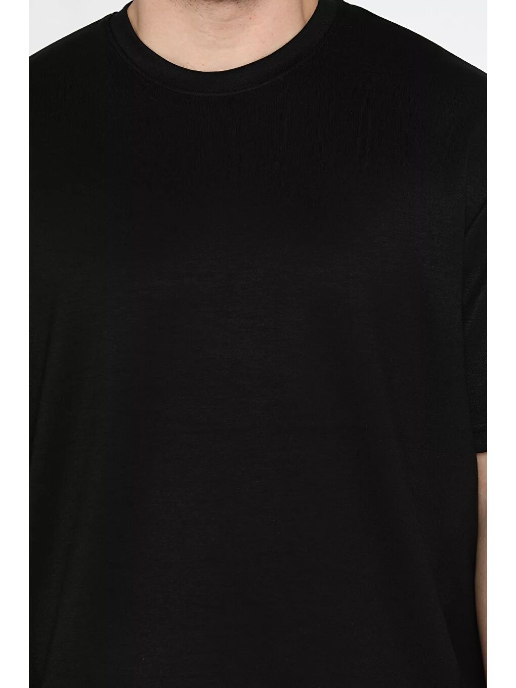 Siyah Erkek Bisiklet Yaka Tişört-3