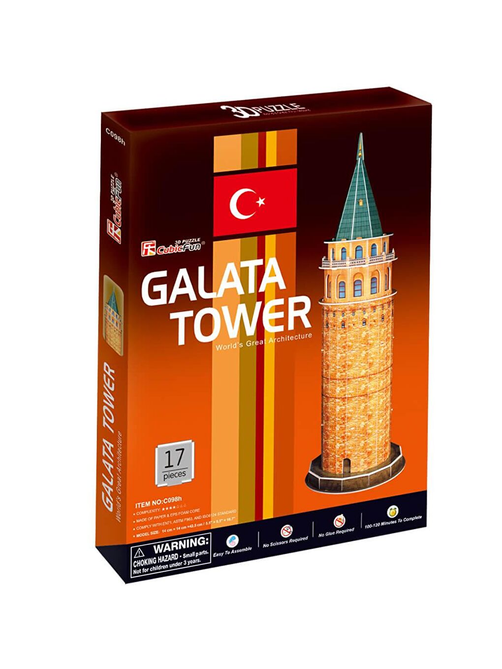 Cubic Fun Karışık 3D 17 Parça Puzzle Galata Kulesi - 1