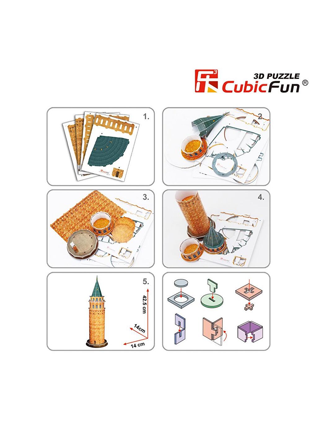 Cubic Fun Karışık 3D 17 Parça Puzzle Galata Kulesi - 5