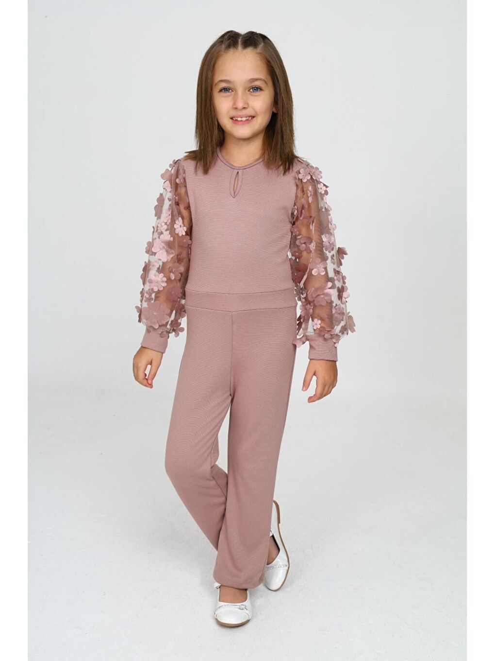 Pembe Tül Kol Detaylı Tulum Gece Ve Parti Kıyafeti-3