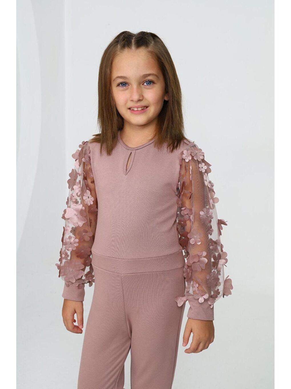 Pembe Tül Kol Detaylı Tulum Gece Ve Parti Kıyafeti-4