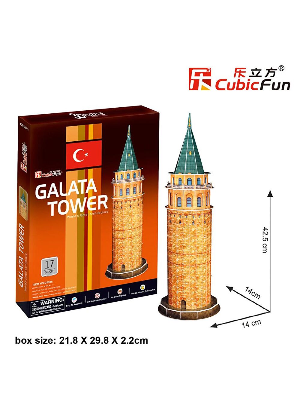 Cubic Fun Karışık 3D 17 Parça Puzzle Galata Kulesi - 4