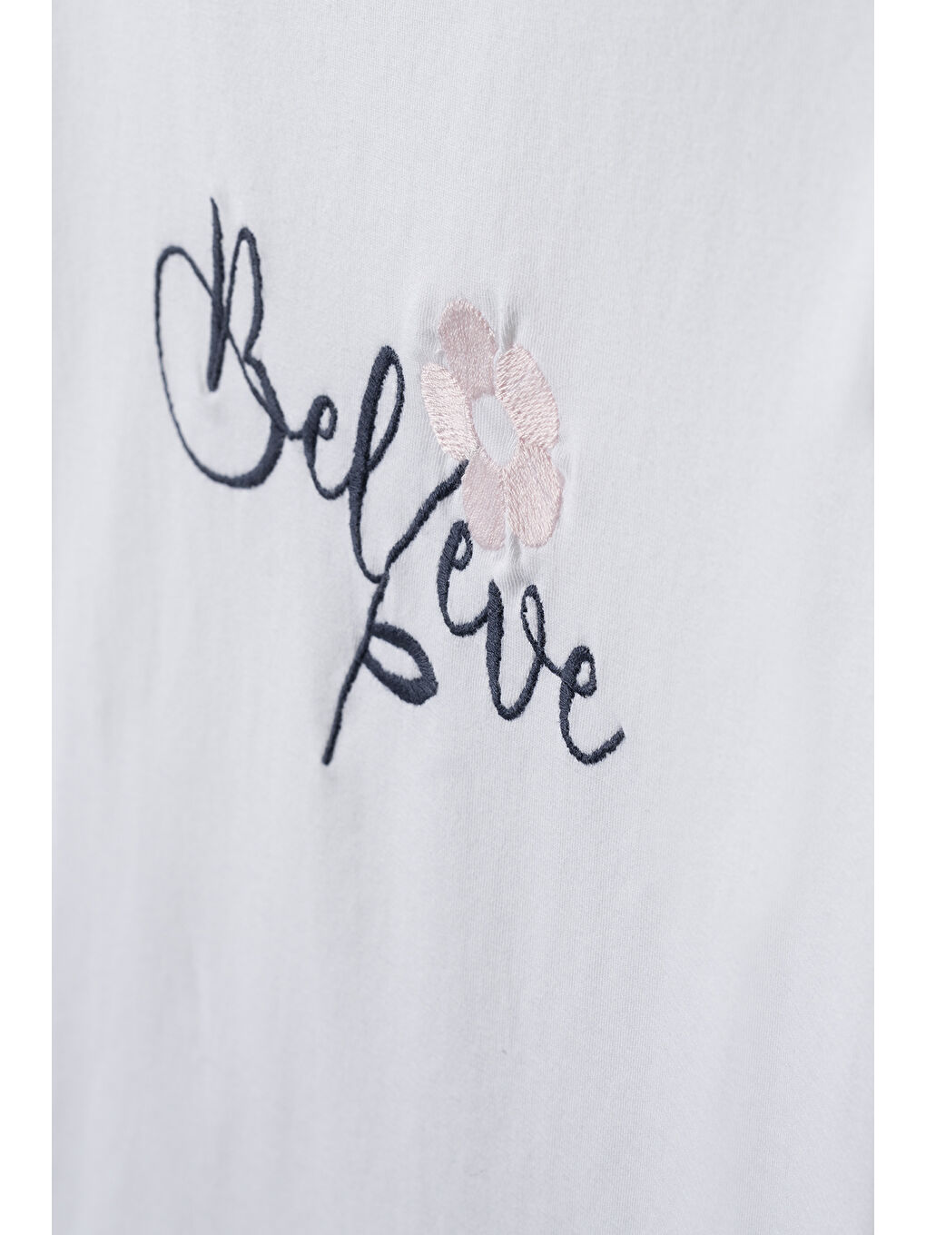 Kız Çocuk Nakış Detaylı T-Shirt Beyaz-2