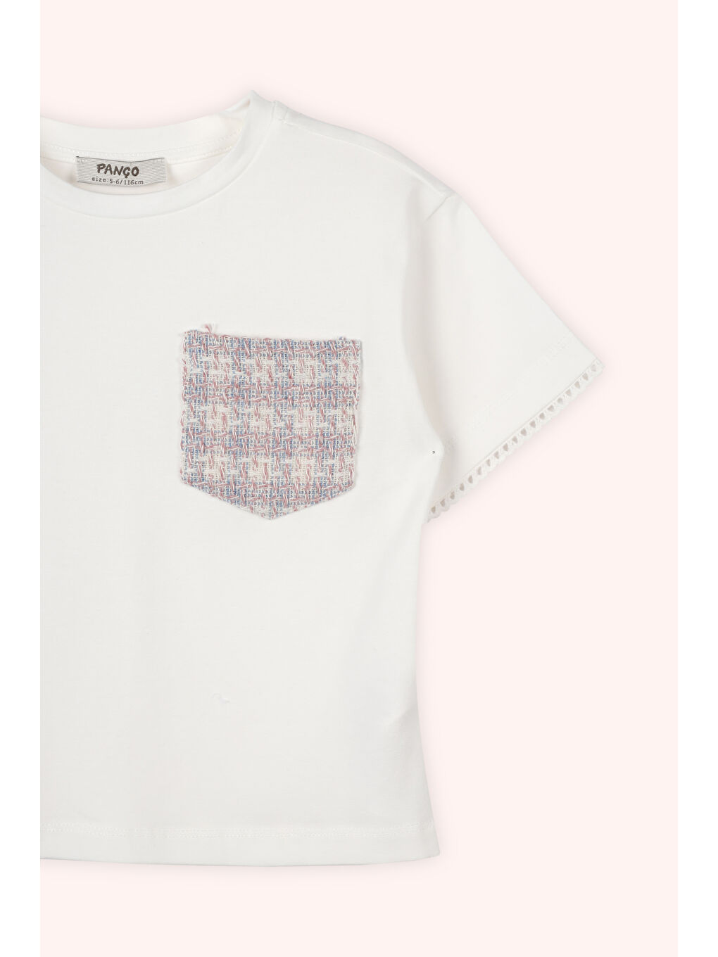 Kız Çocuk Kısa Kollu T-Shirt Ekru-1