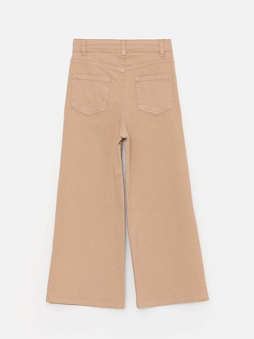 Bej Kız Çocuk Ön ve Arka Cepli Jean Pantolon-3