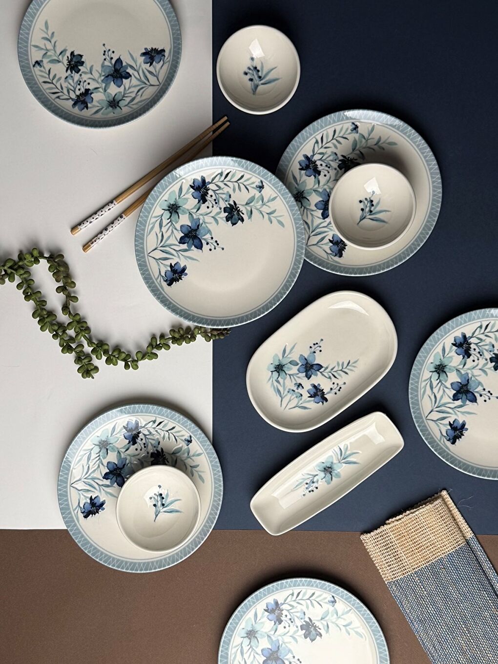 Beyaz Azur Kahvaltı Takımı 6 Kişilik 14 parça TVL14KHPRS1156-1