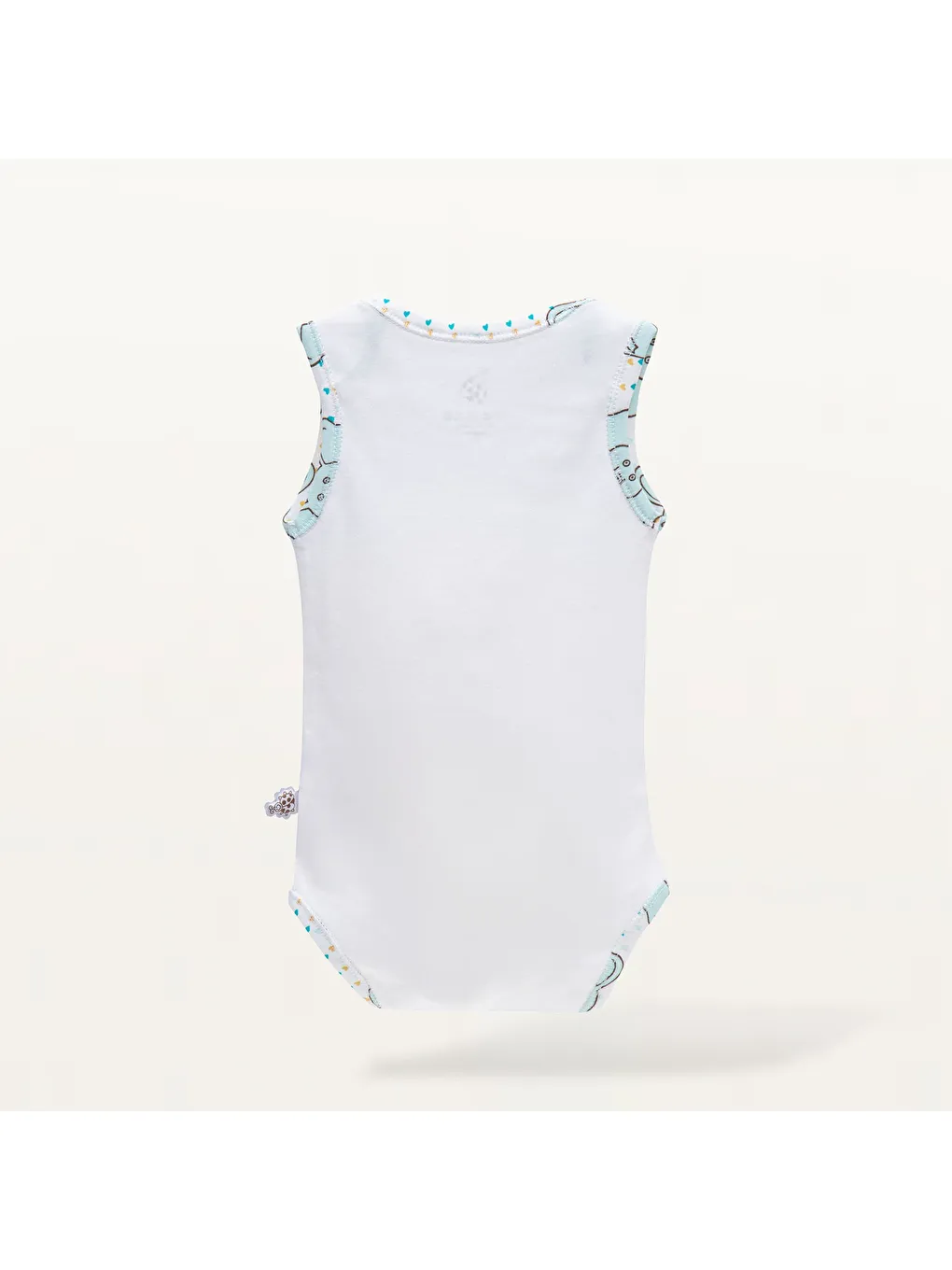 Borneo 2'li Bebek Zıbın Kolsuz Organik Beyaz-Mint-2