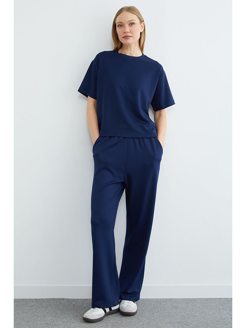 Lacivert Basic Kısa Kollu Modal 2 Li Takım