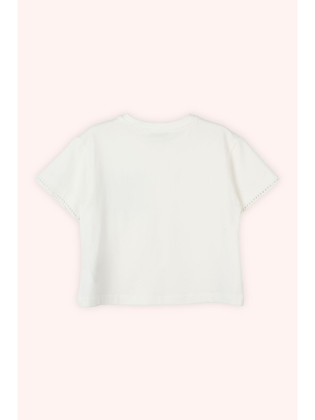 Kız Çocuk Kısa Kollu T-Shirt Ekru-2