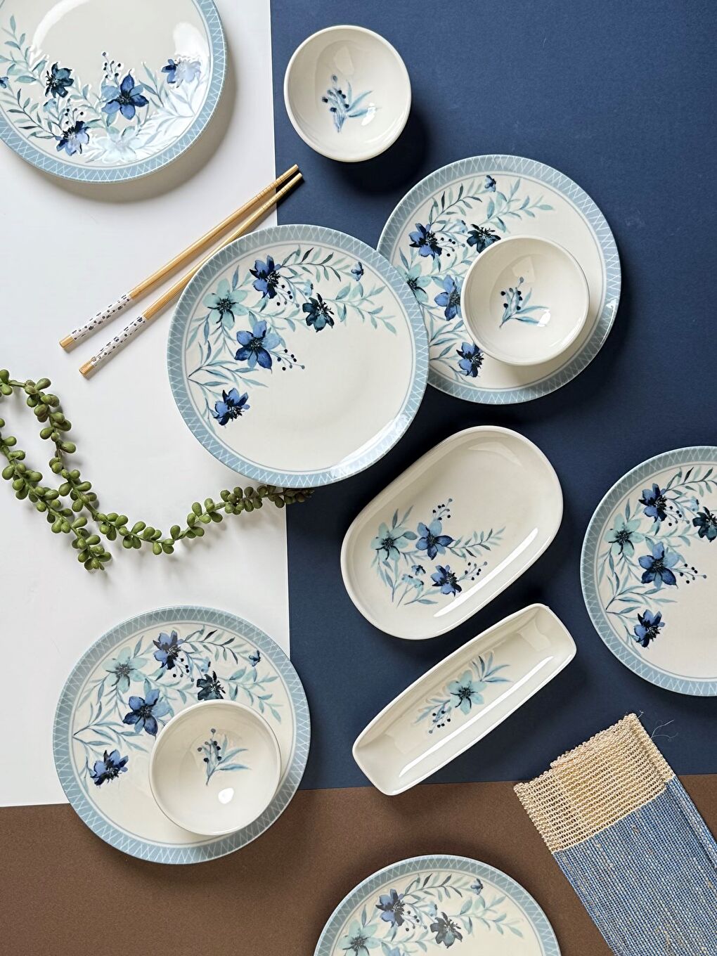 Beyaz Azur Kahvaltı Takımı 6 Kişilik 14 parça TVL14KHPRS1156-2