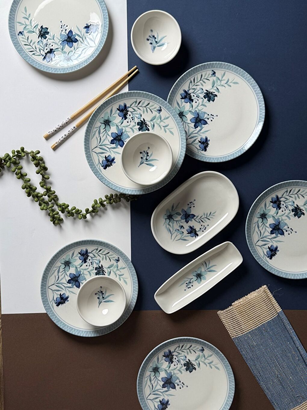 Beyaz Azur Kahvaltı Takımı 6 Kişilik 14 parça TVL14KHPRS1156-3