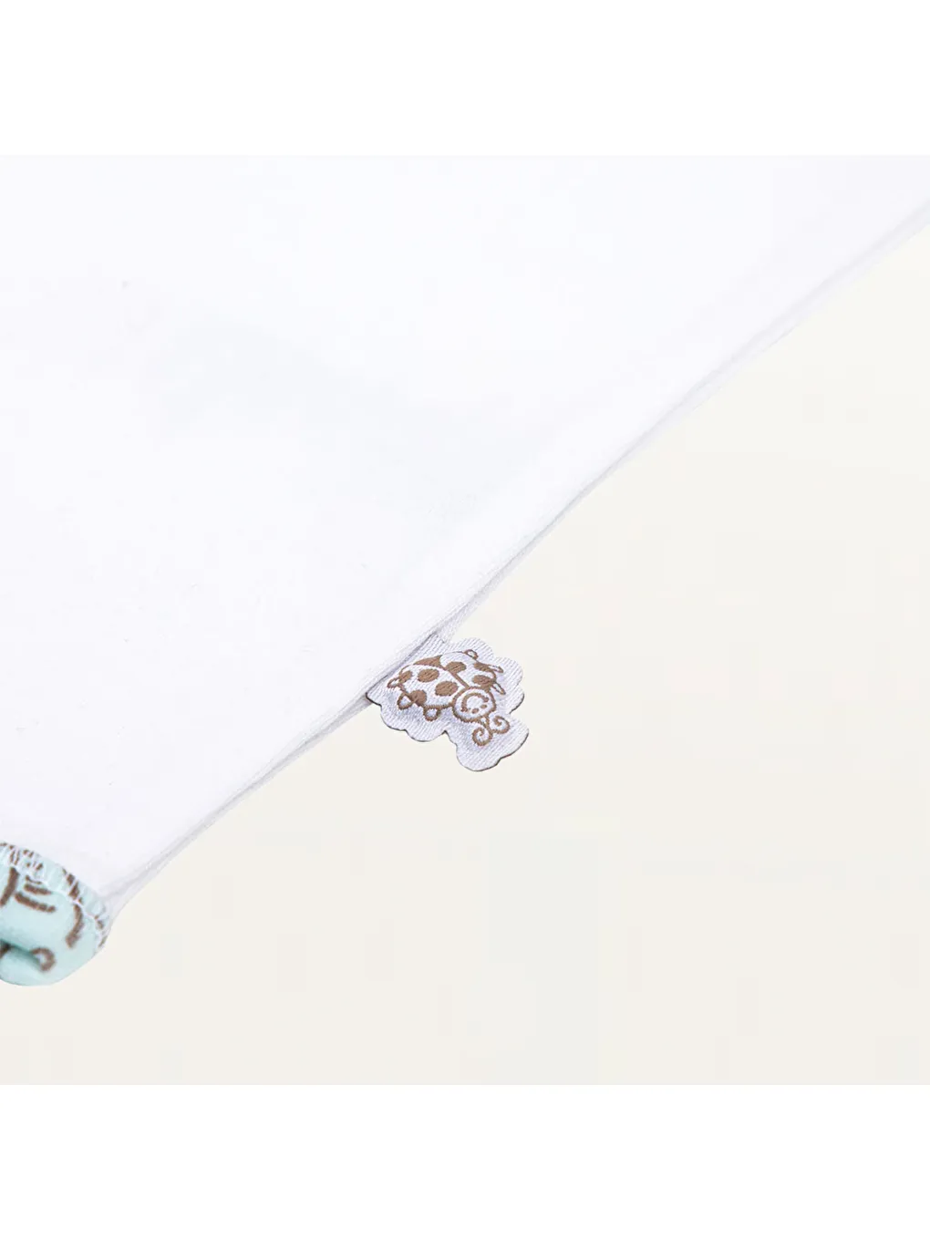 Borneo 2'li Bebek Zıbın Kolsuz Organik Beyaz-Mint-4