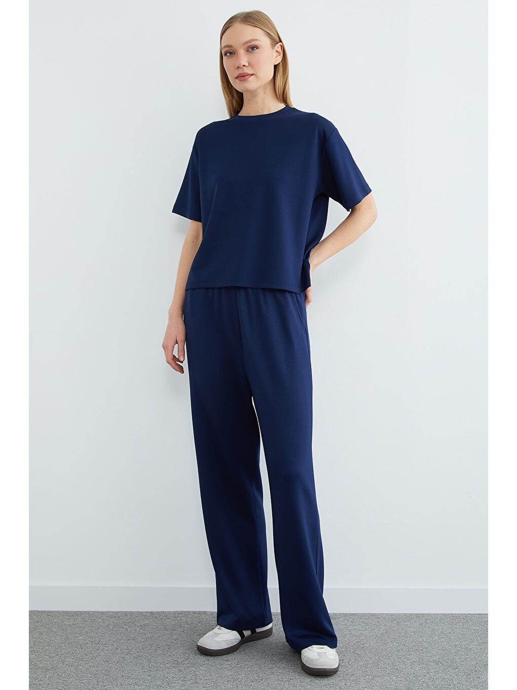 Lacivert Basic Kısa Kollu Modal 2 Li Takım-2