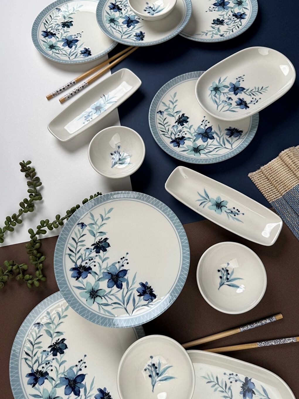 Beyaz Azur Kahvaltı Takımı 6 Kişilik 14 parça TVL14KHPRS1156-5