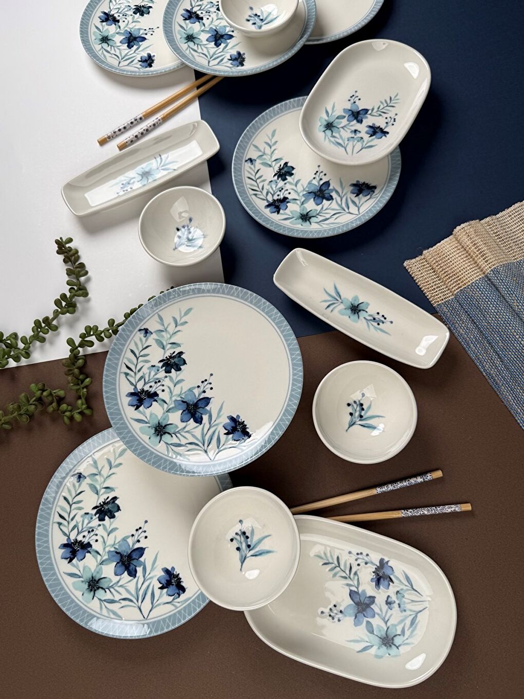 Beyaz Azur Kahvaltı Takımı 6 Kişilik 14 parça TVL14KHPRS1156-6