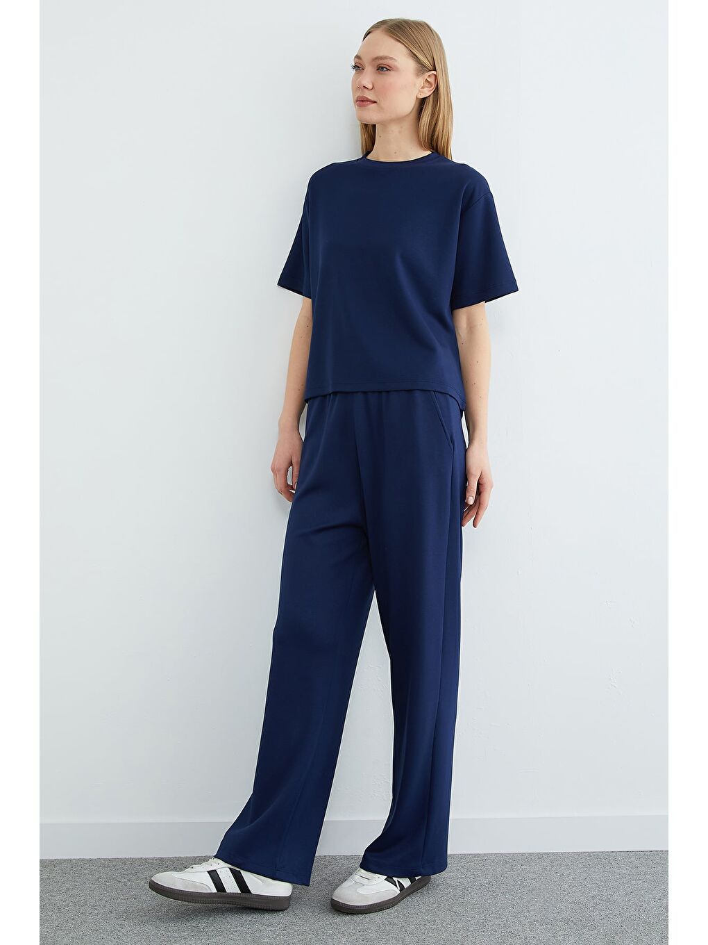 Lacivert Basic Kısa Kollu Modal 2 Li Takım-4