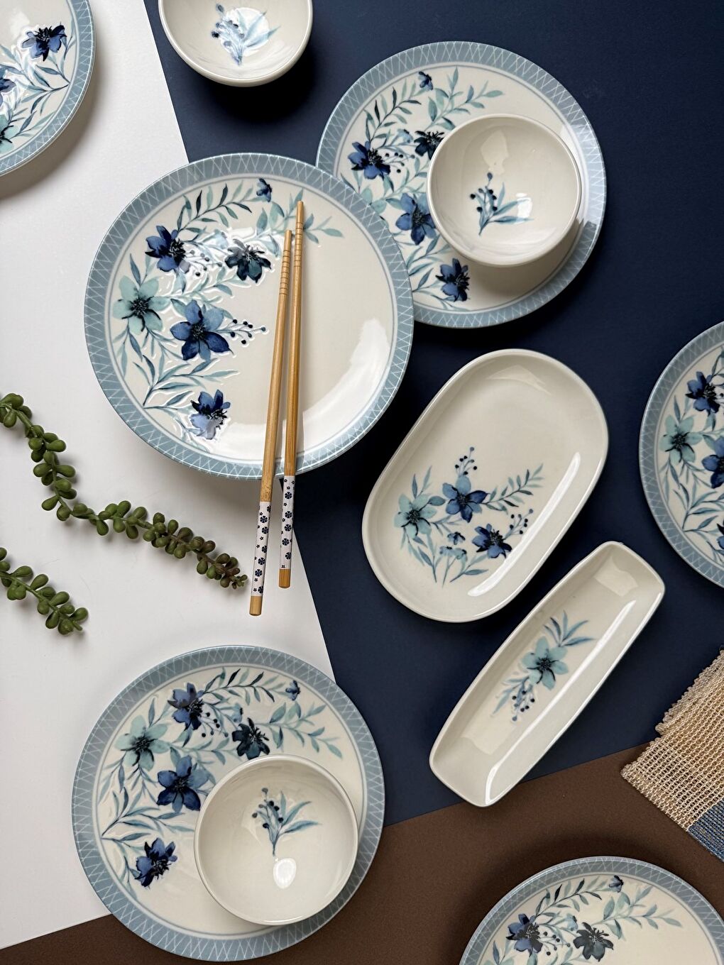 Beyaz Azur Kahvaltı Takımı 6 Kişilik 14 parça TVL14KHPRS1156-7