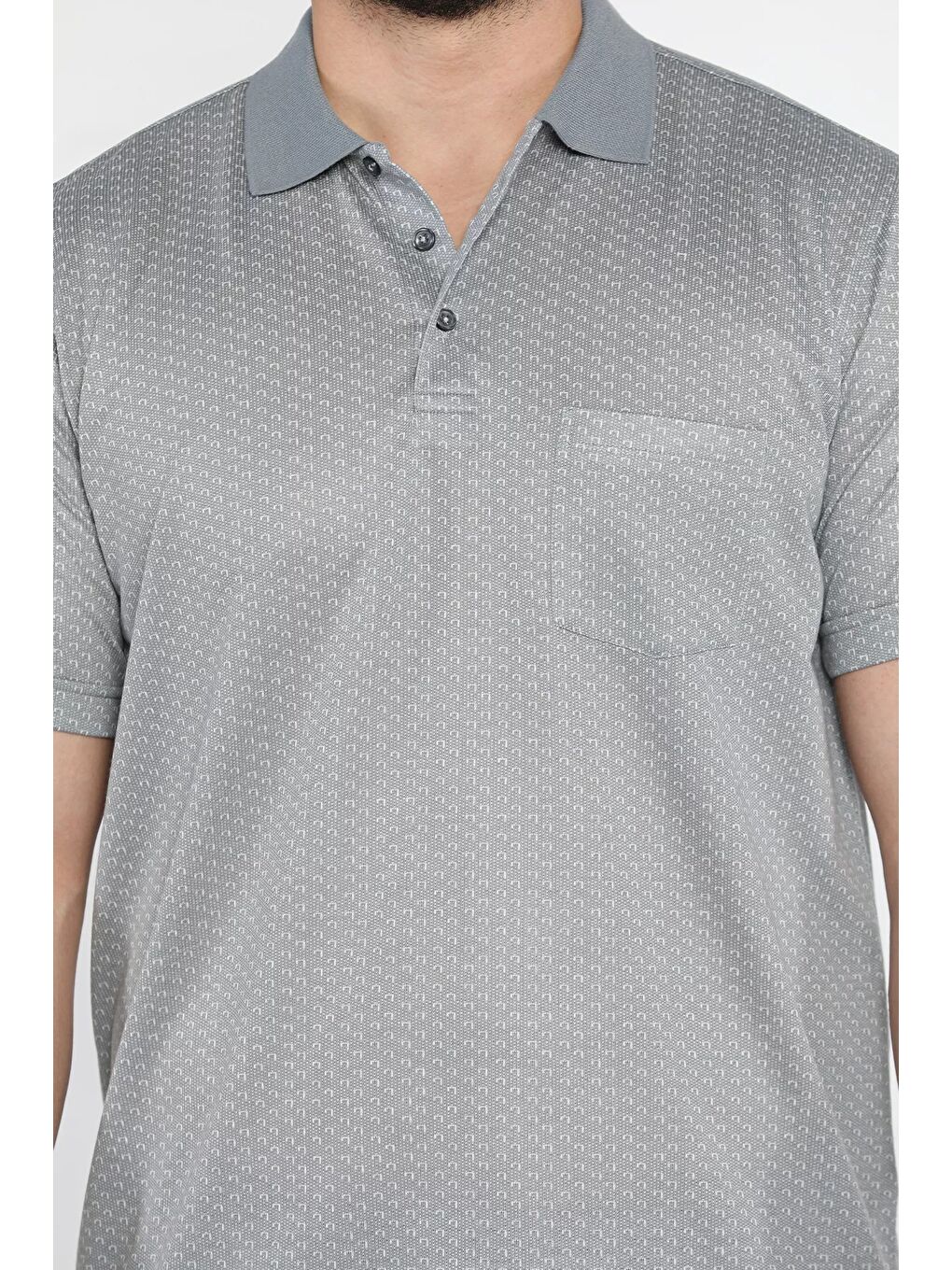 Mavi Erkek Tek Cepli Polo Yaka Desenli Tişört-3