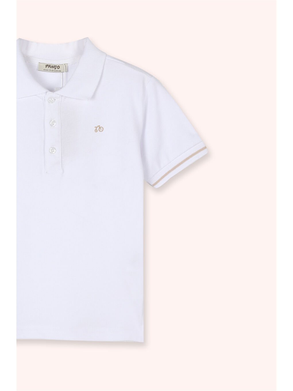 Beyaz Erkek Çocuk Polo T-Shirt Somon-2