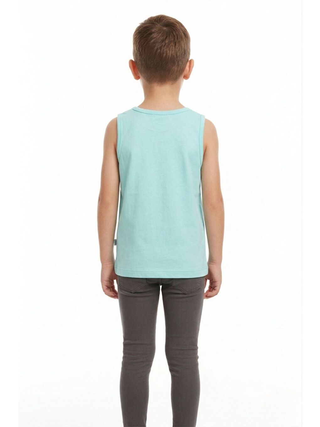 Yeşil Erkek Çocuk Cepli Balık Baskılı Atlet-2