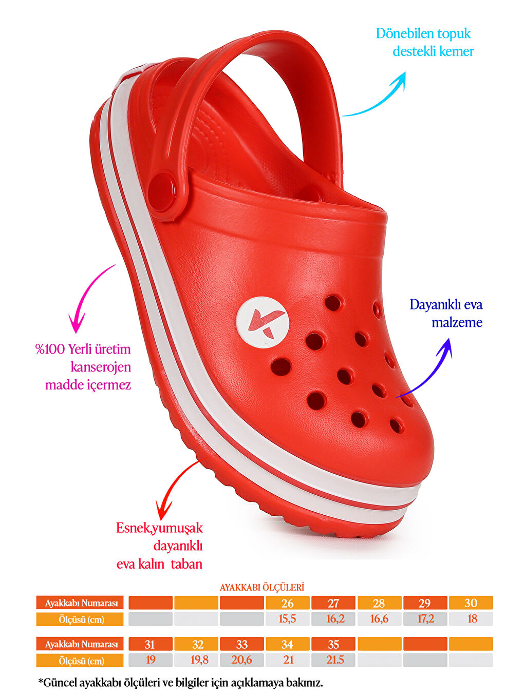 Kırmızı Magda Eva Plaj Havuz Okul Kreş Erkek Çocuk Terlik-1