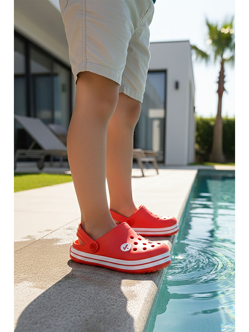 Kırmızı Magda Eva Plaj Havuz Okul Kreş Erkek Çocuk Terlik-2