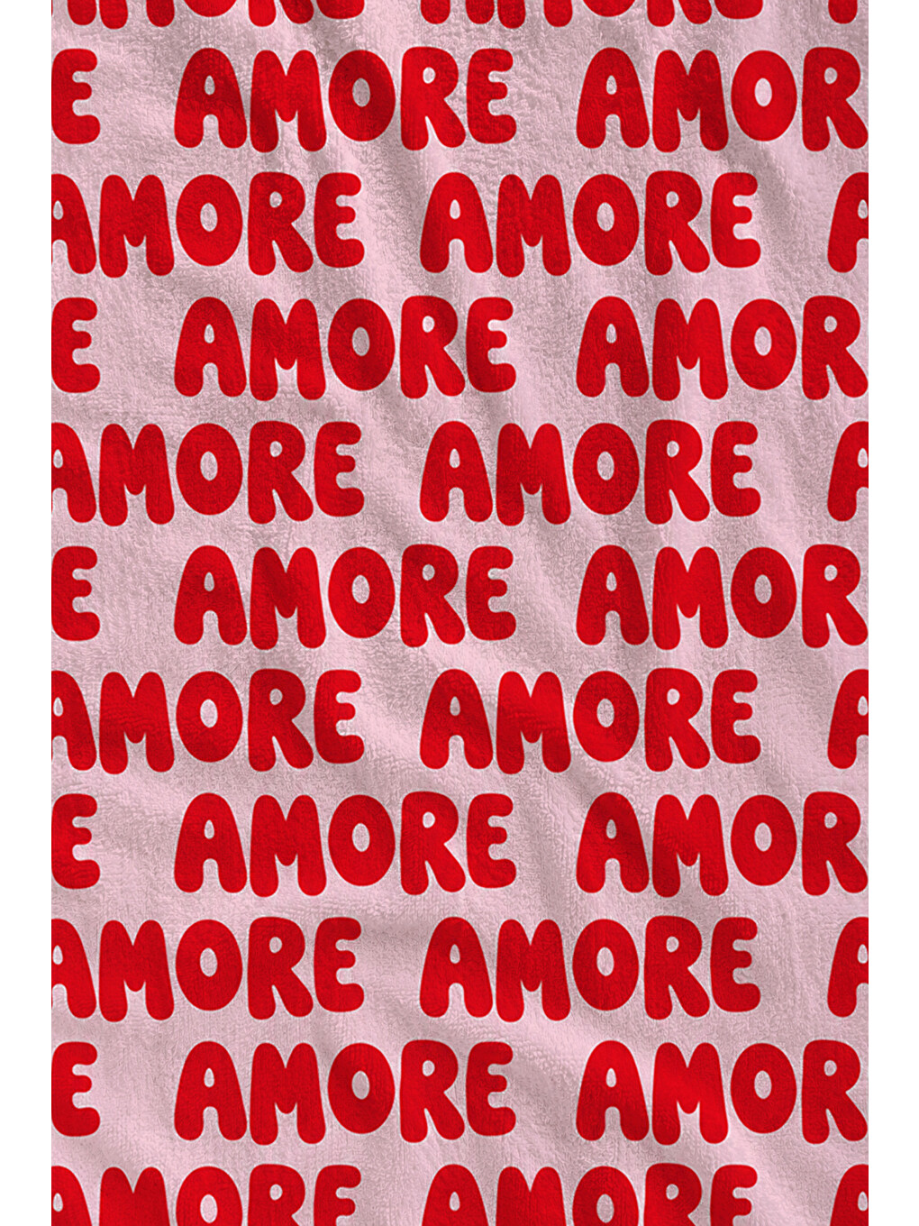 Pop Art Amore Yazılı Kırmızı Desenli 70x150 Plaj Havlusu - Dijital Baskılı Solmaz Banyo Havlusu-2