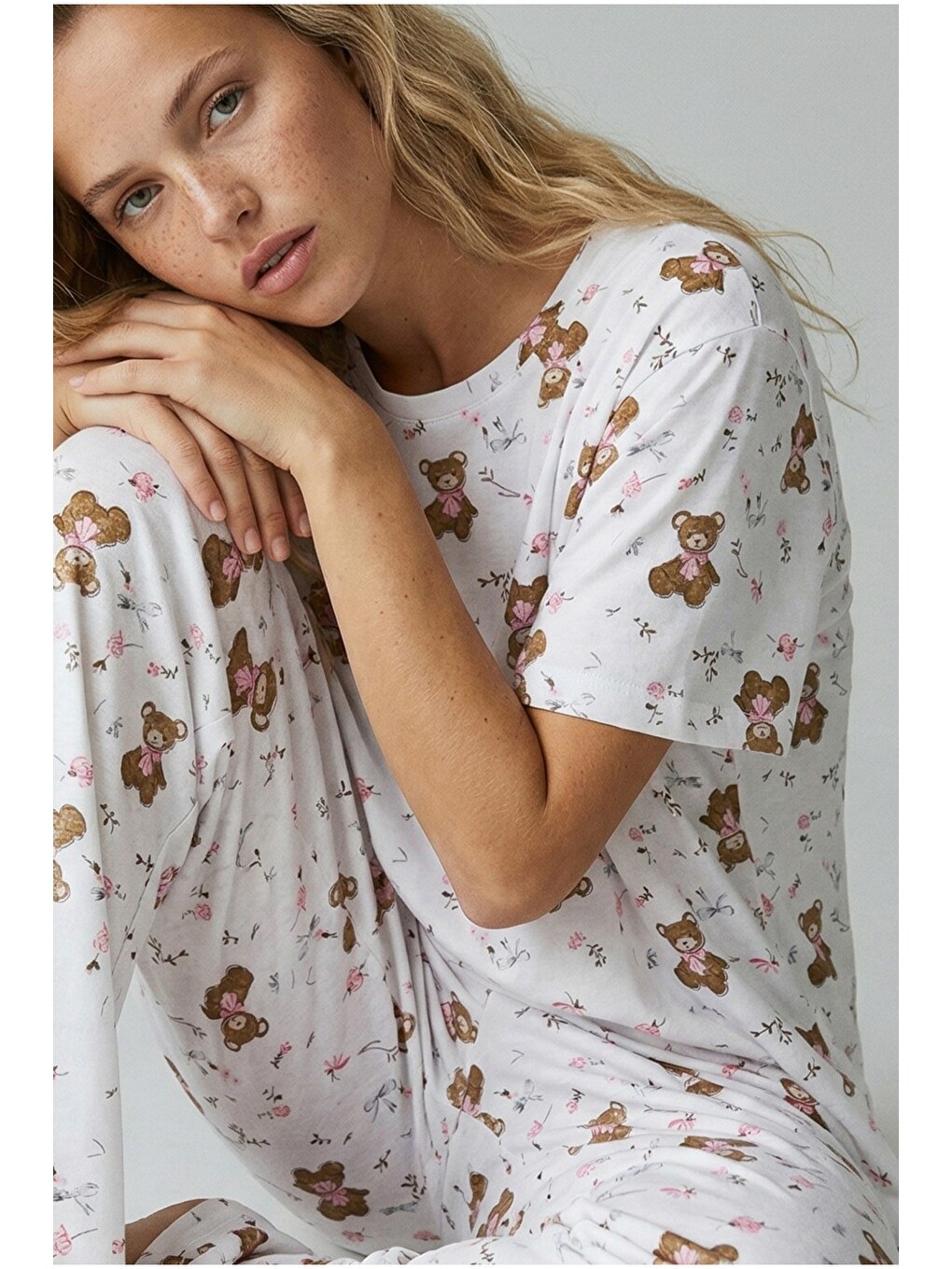 Karışık İnce Örme Pijama Takım 7996-1