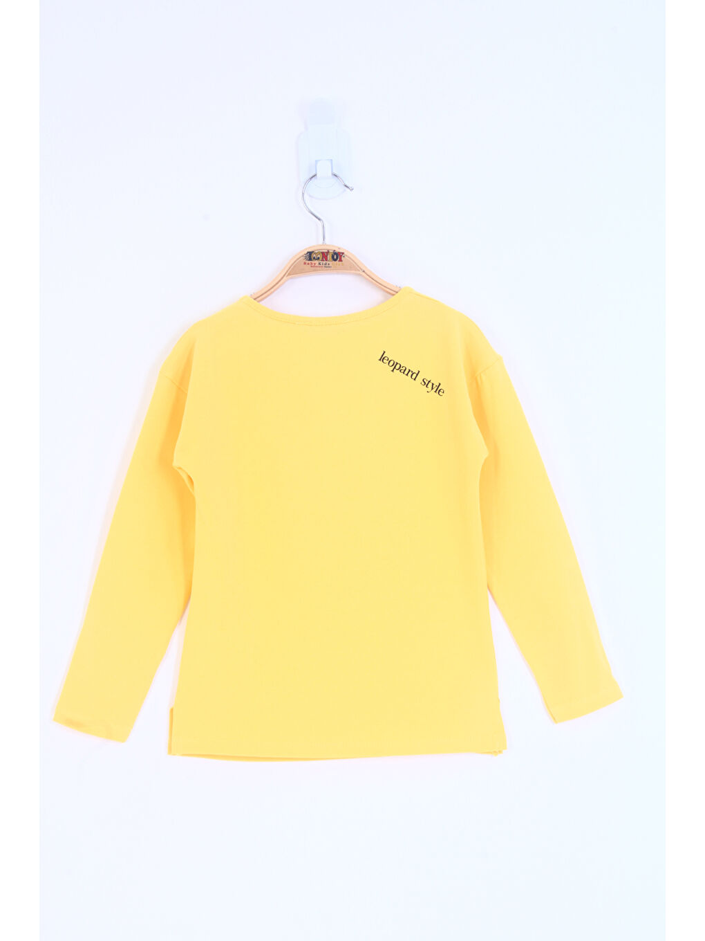 Sarı Kız Çocuk Leopard Style Baskılı Tişört-3