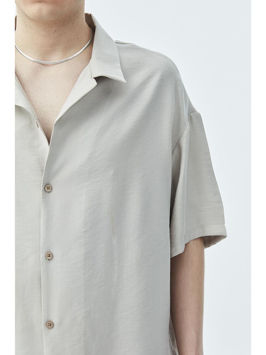 Basıc Oversize Keten Takım Bej-2