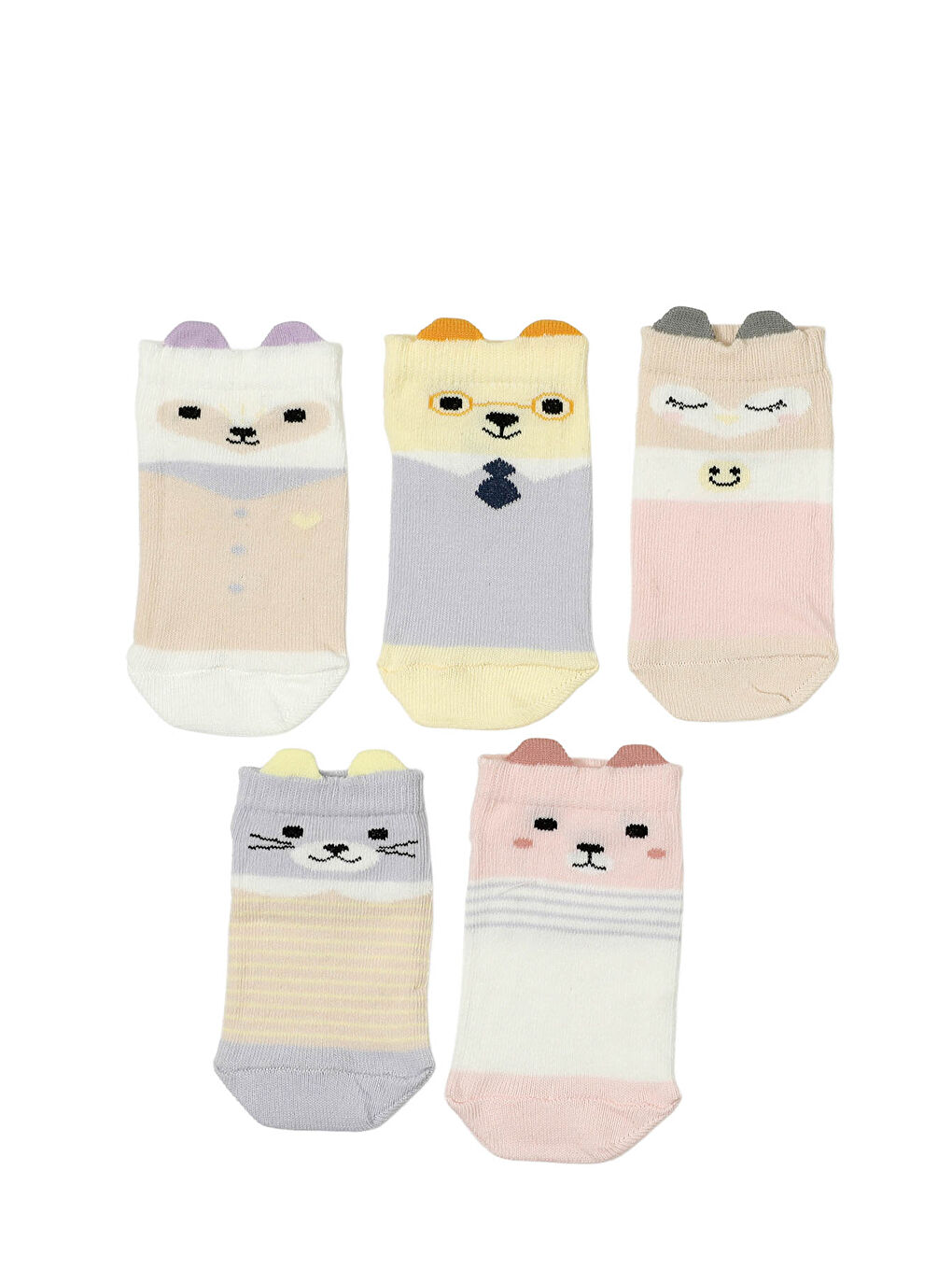 Karışık EAR 5 LI PTK-G 5PR Çok Renkli Kız Çocuk 5'li Patik Çorap