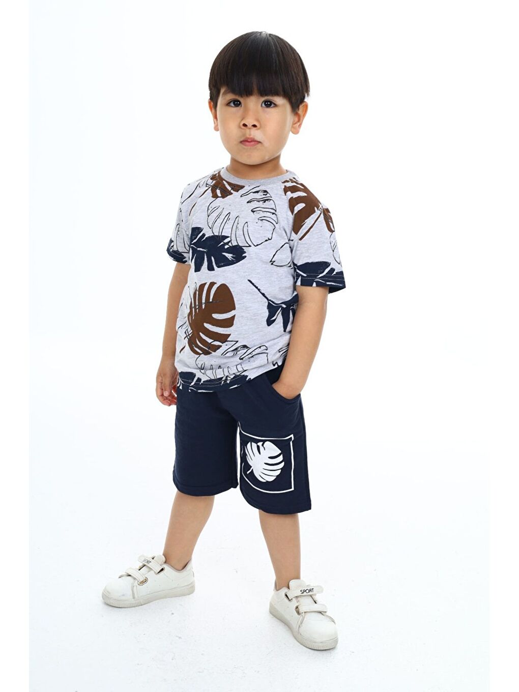 Lacivert Şortlu Erkek Çocuk takım-3