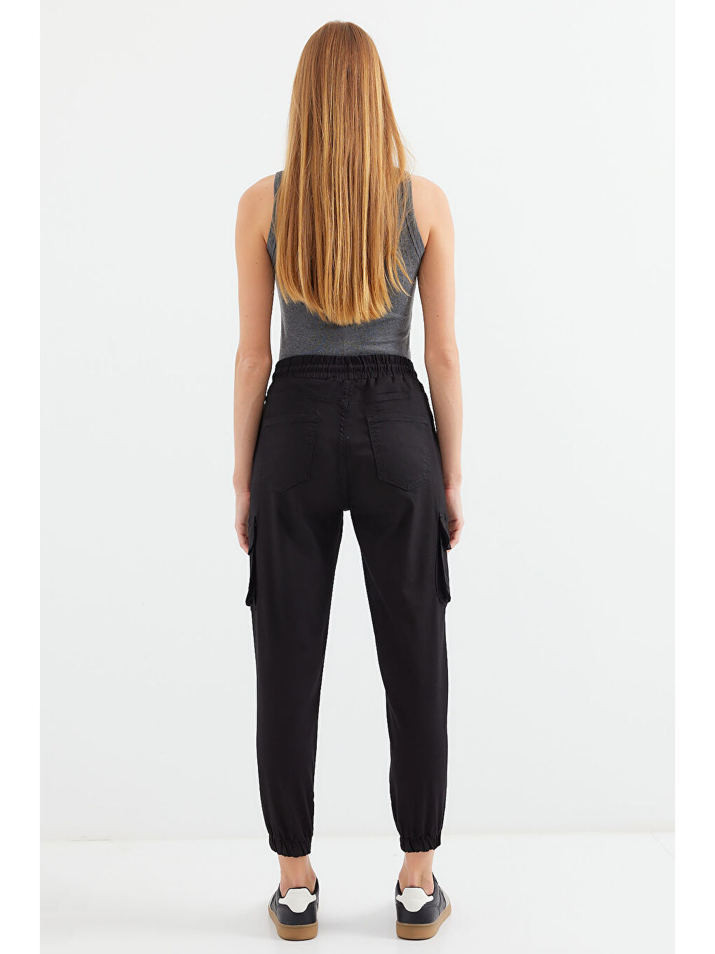 6667 Kargo Cepli Jogger Pantolon - Siyah-5