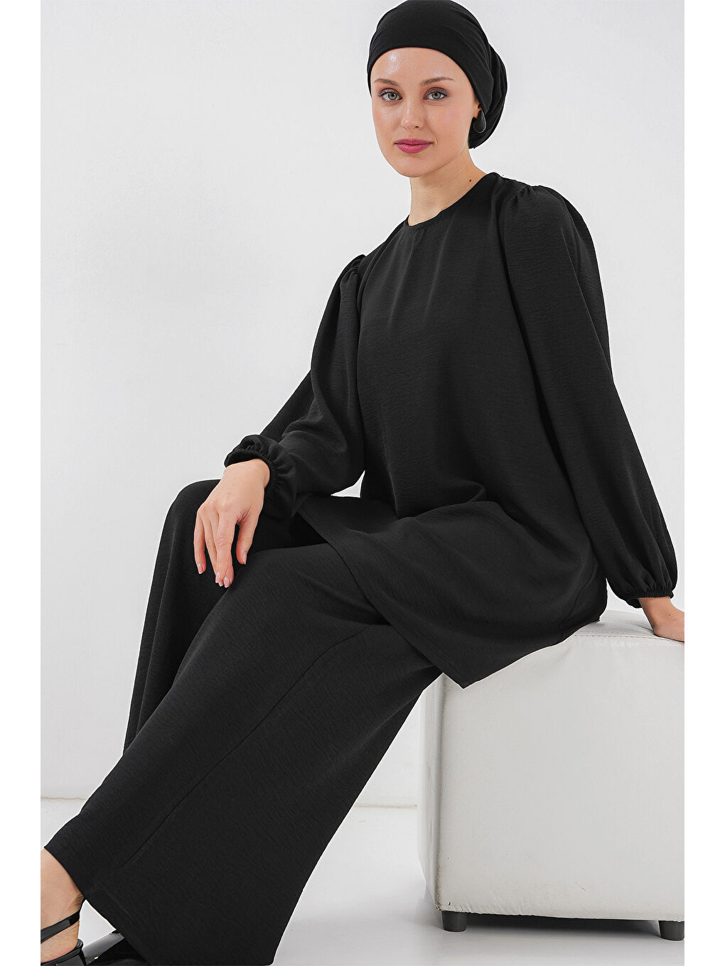 Ayrobin Tunik Pantolon Alt Üst Takım 6712 - Siyah