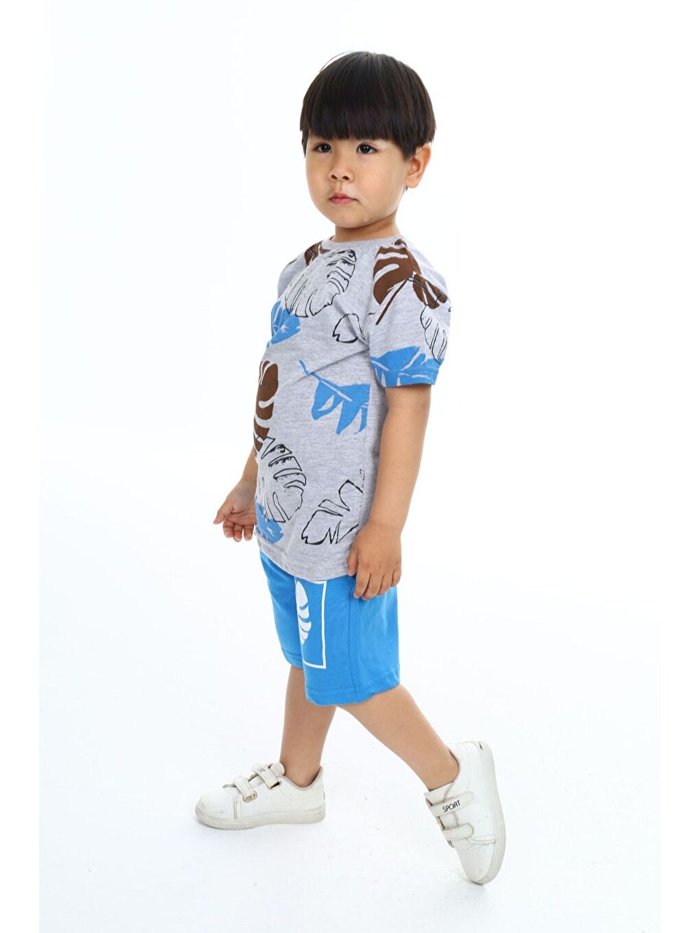 Mavi Şortlu Erkek Çocuk takım-1