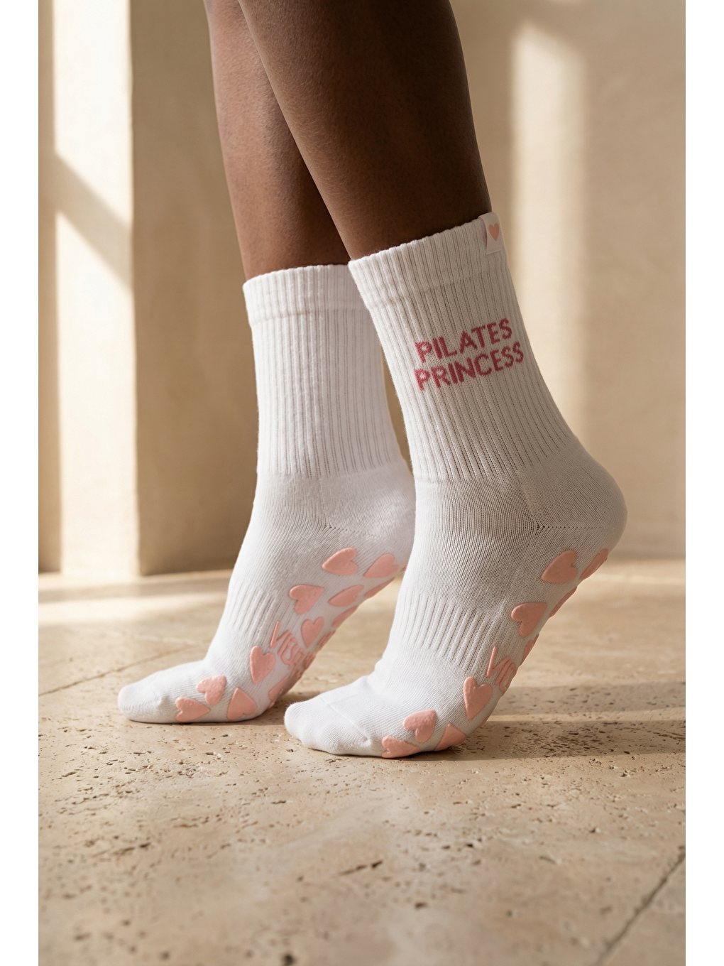 Kadın Soket Pilates Çorabı Beyaz