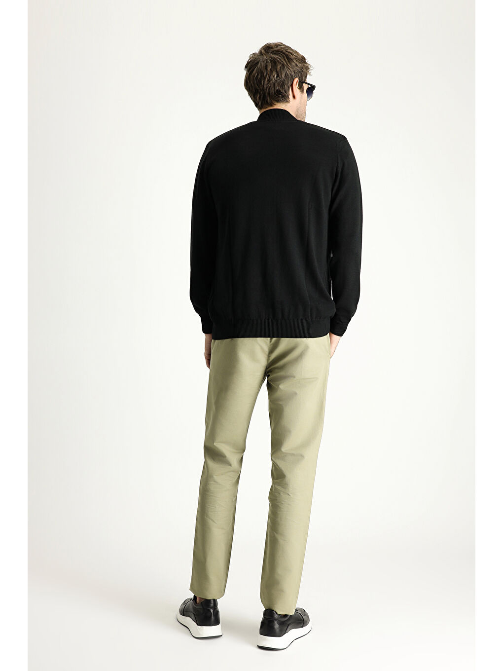 Haki Slim Fit Dar Kesim Beli Lastikli Keten Karışımlı Kanvas / Chino Pantolon-2