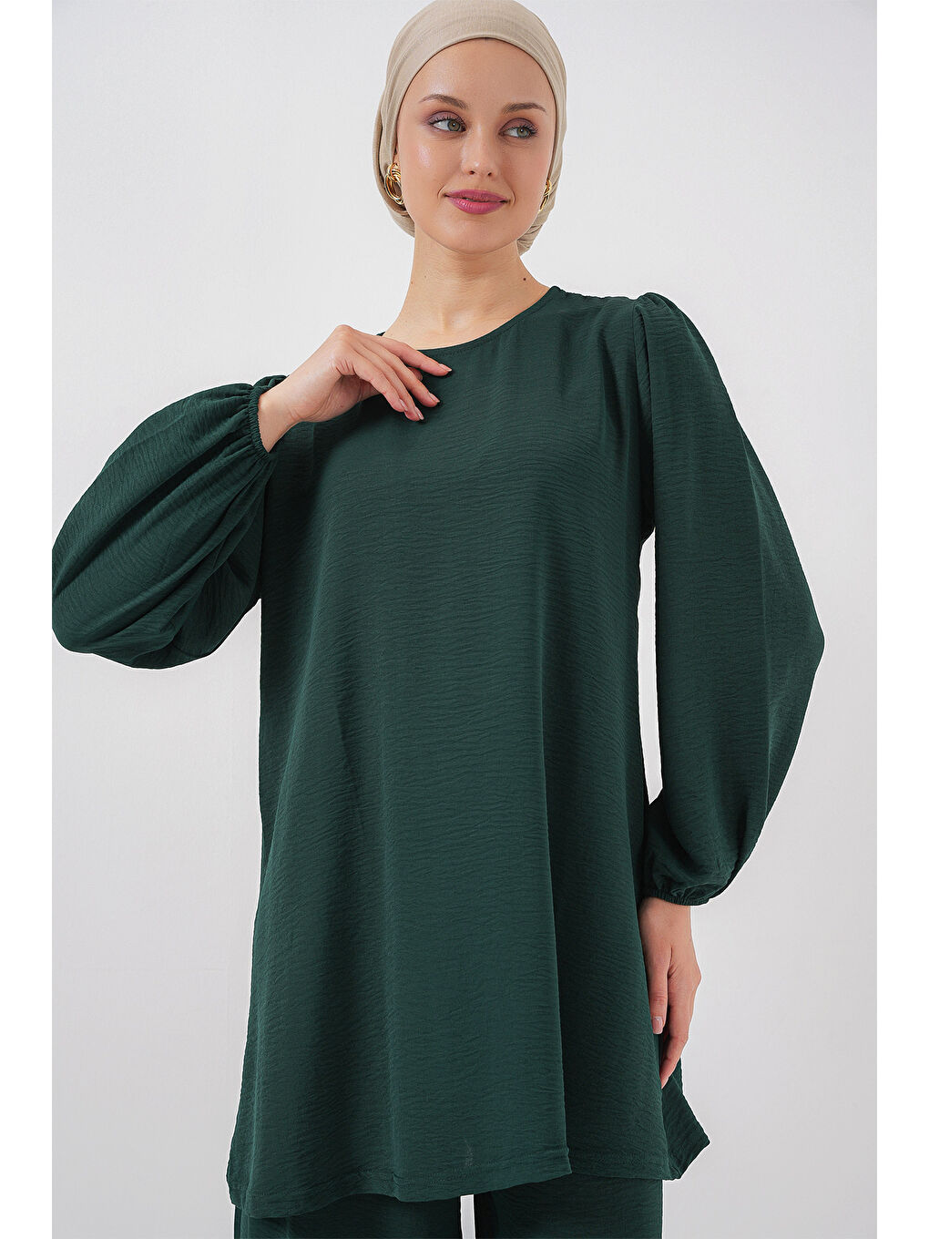 Ayrobin Tunik Pantolon Alt Üst Takım 6712 - Zümrüt Yeşili-1