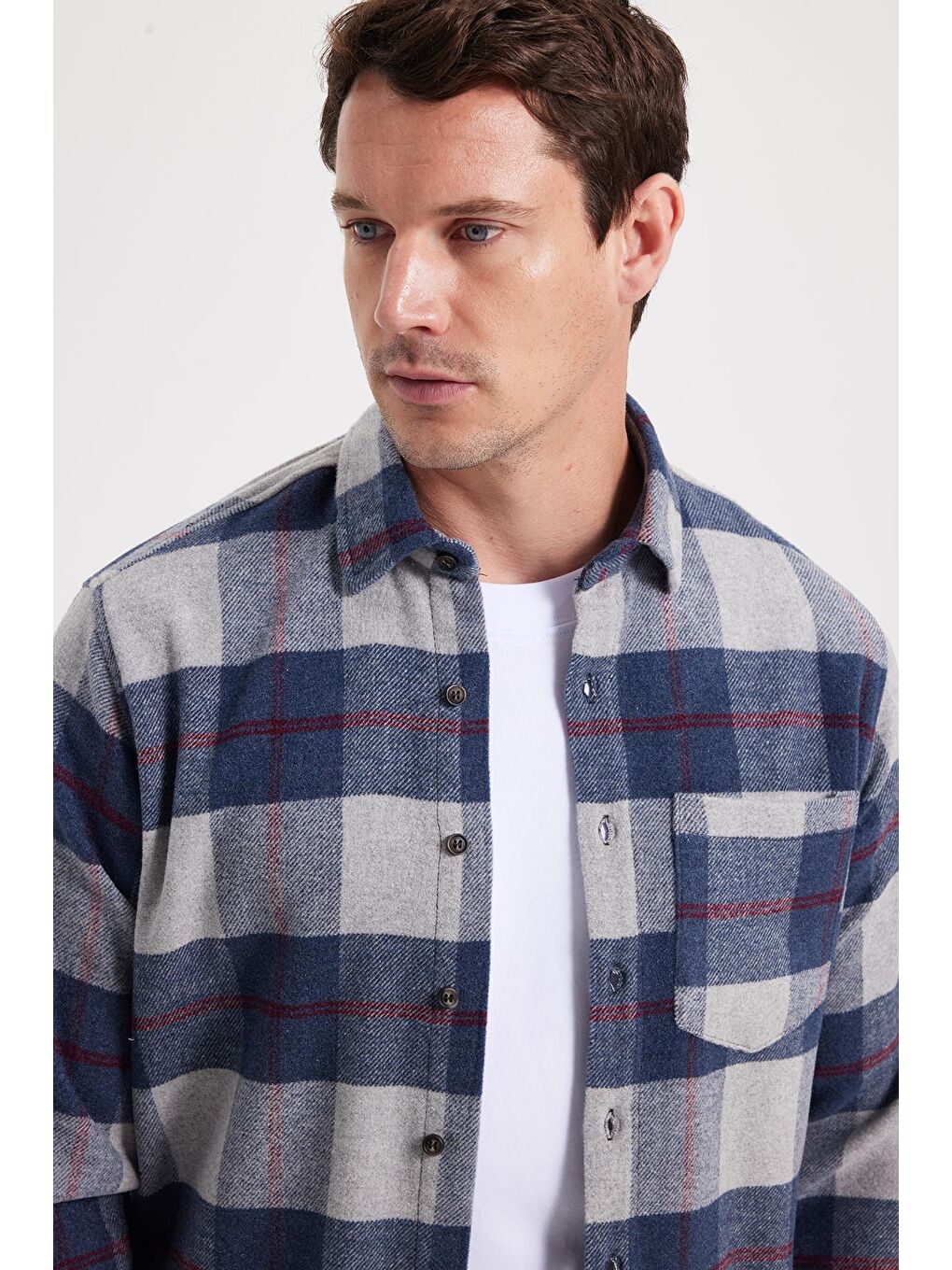 Karışık Erkek Regular Fit Rahat Kesim Kışlık Kareli Oduncu Gömlek