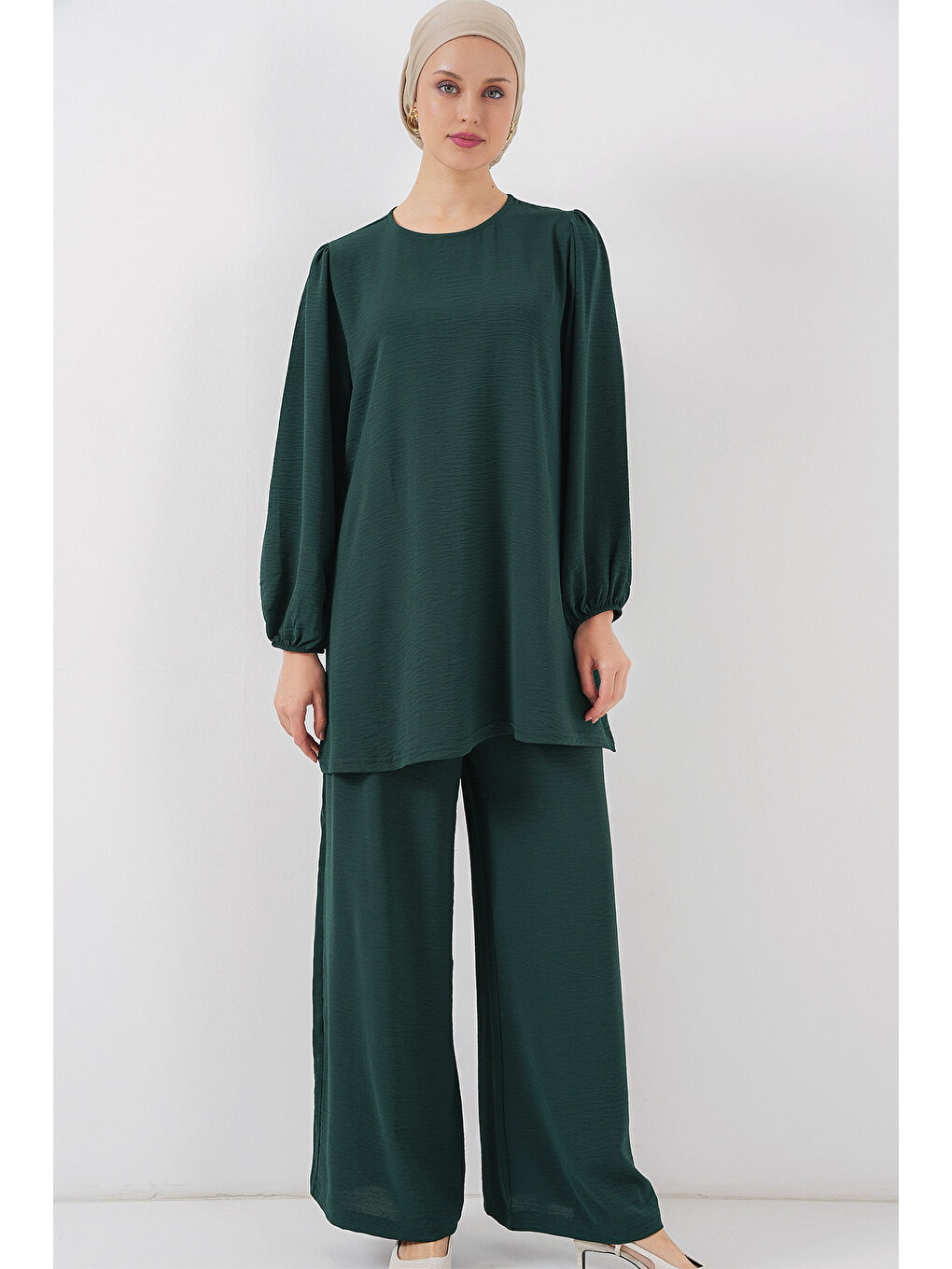 Ayrobin Tunik Pantolon Alt Üst Takım 6712 - Zümrüt Yeşili-2