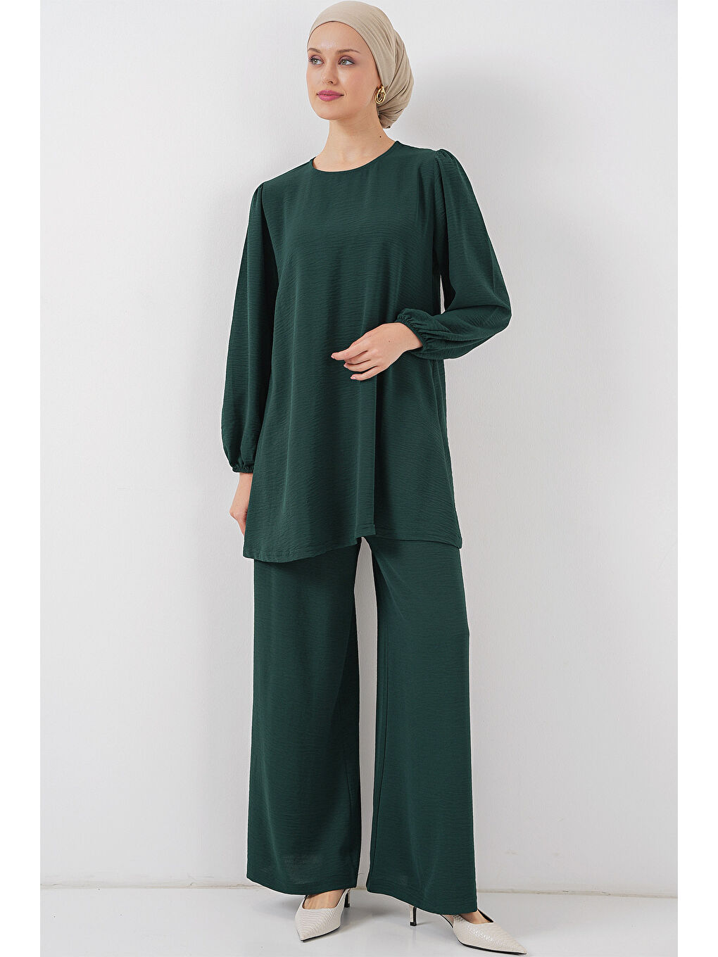 Ayrobin Tunik Pantolon Alt Üst Takım 6712 - Zümrüt Yeşili-3