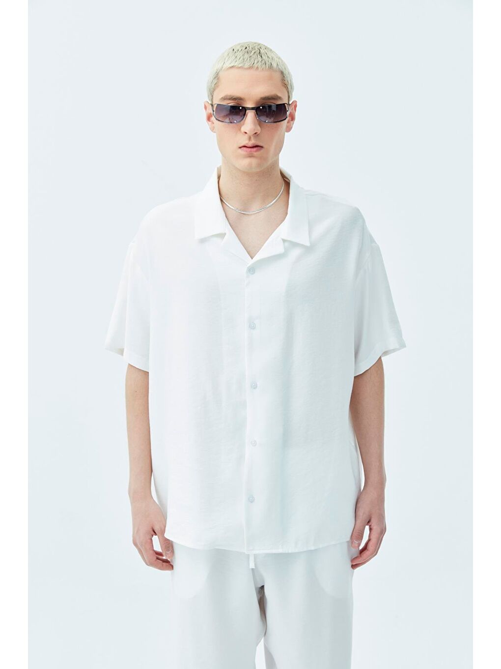 Basıc Oversize Keten Takım Ekru-1