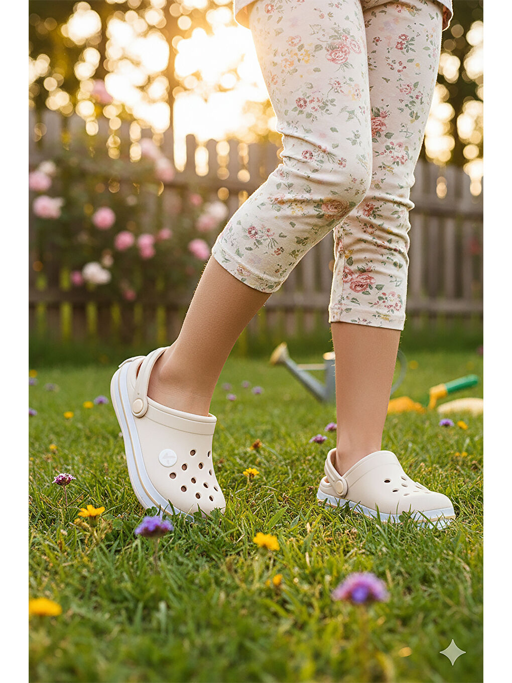 Ekru Magda Eva Plaj Havuz Okul Kreş Kız Çocuk Terlik-3