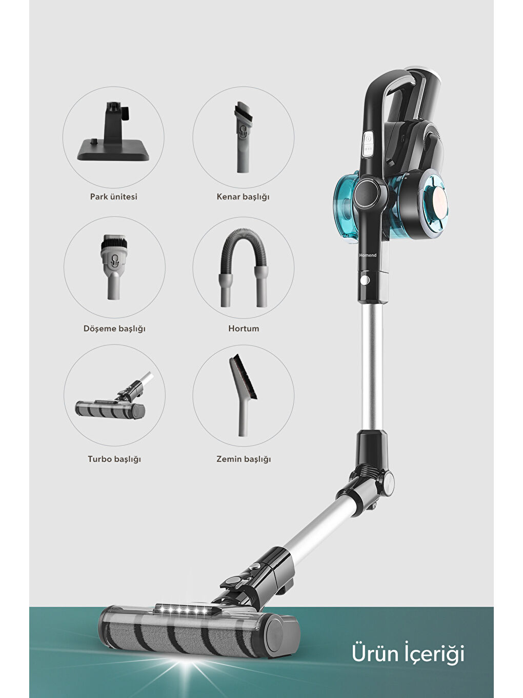 Dustrider 1264H Şarjlı Başlıklı Dikey Süpürge Siyah-1