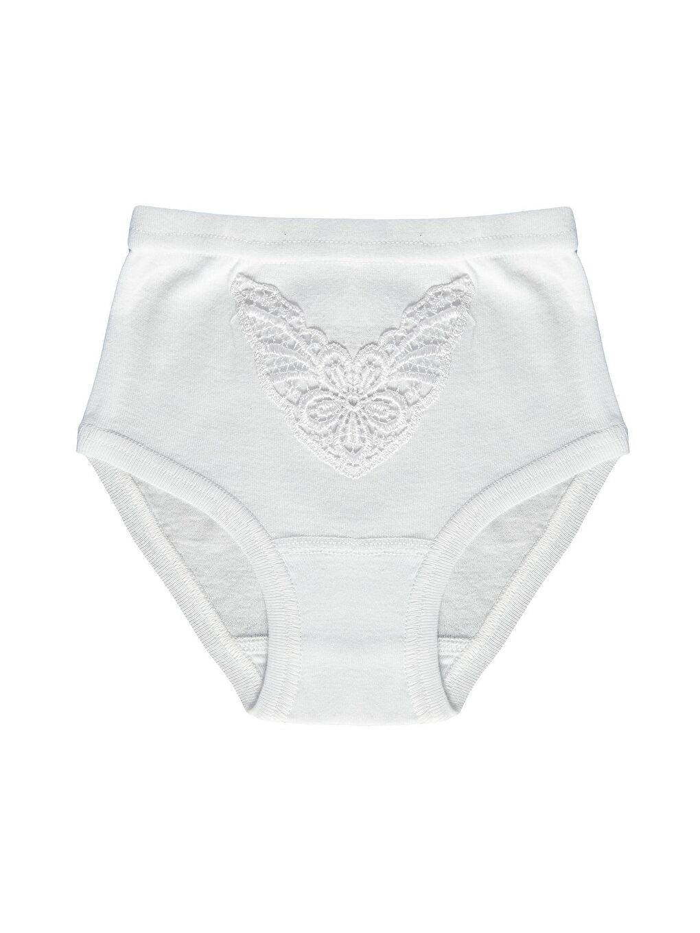 Beyaz Kız Çocuk Güpürlü Pamuklu Külot 3'lü 240