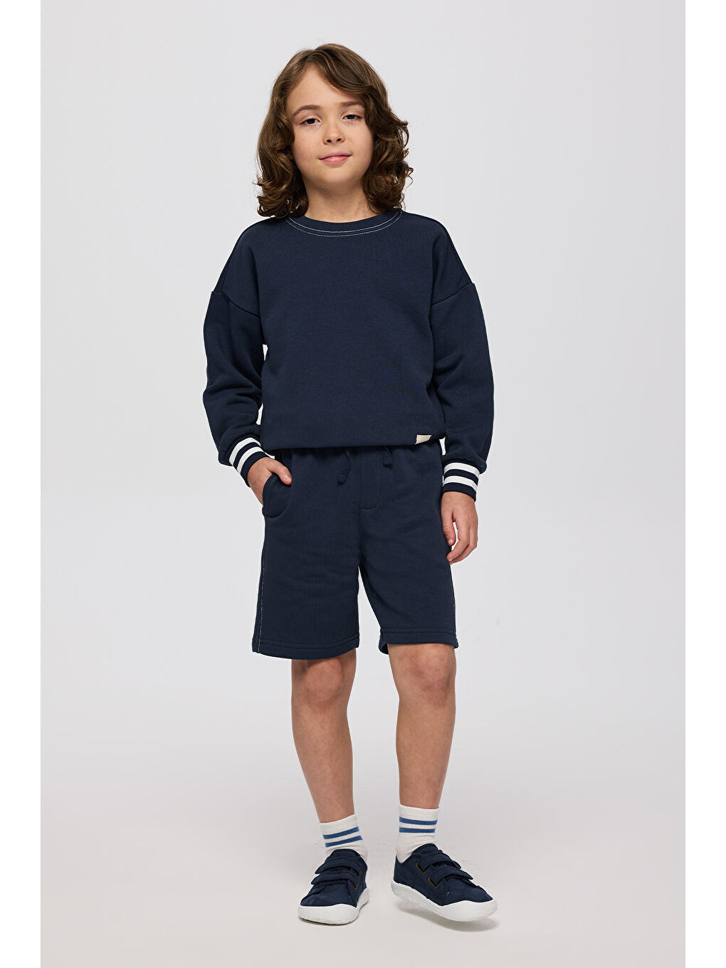 Erkek Çocuk Örme Şort Lacivert-3