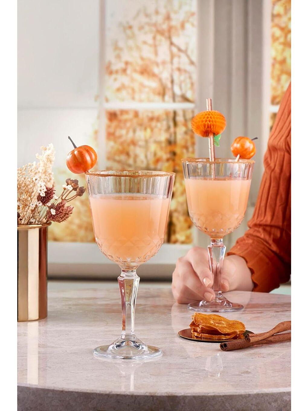 Renksiz Diony Ayaklı Bardak 310cc 9x19cm 6 lı - 440230-1